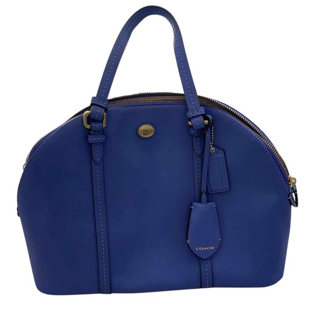 Coach Peyton Teal Navy Leather Bag